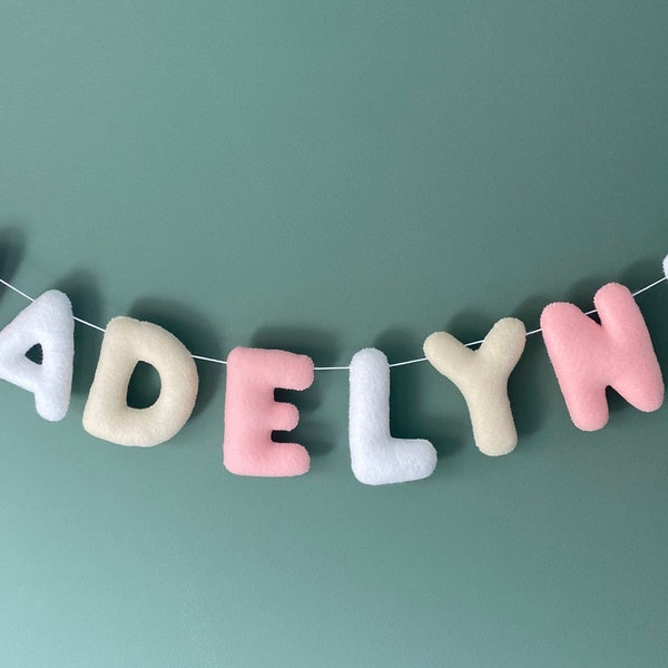 Custom Name Banner, Custom Name Garland, Felt Name, Felt Name Garland, Nursery Decoration, Baby Shower, Christening, Newborn Gift, Baptism