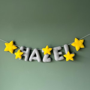 Custom Felt Name Garland with Stars: Nursery Decor