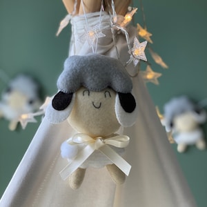 Felt Sheep Ornaments (Set of 2): Handmade Nursery Decor