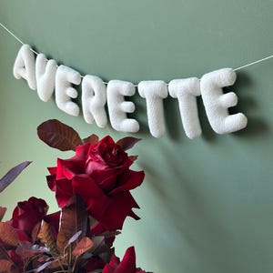 Guirnalda con nombre personalizada, guirnalda con nombre personalizada, nombre de fieltro, guirnalda con nombre de fieltro, decoración para habitación infantil, baby shower, bautizo, regalo para recién nacidos, bautismo