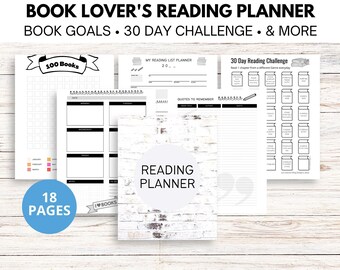 Reading Planner Printable, Reading Log Printable, Reading Joural Habit Tracker