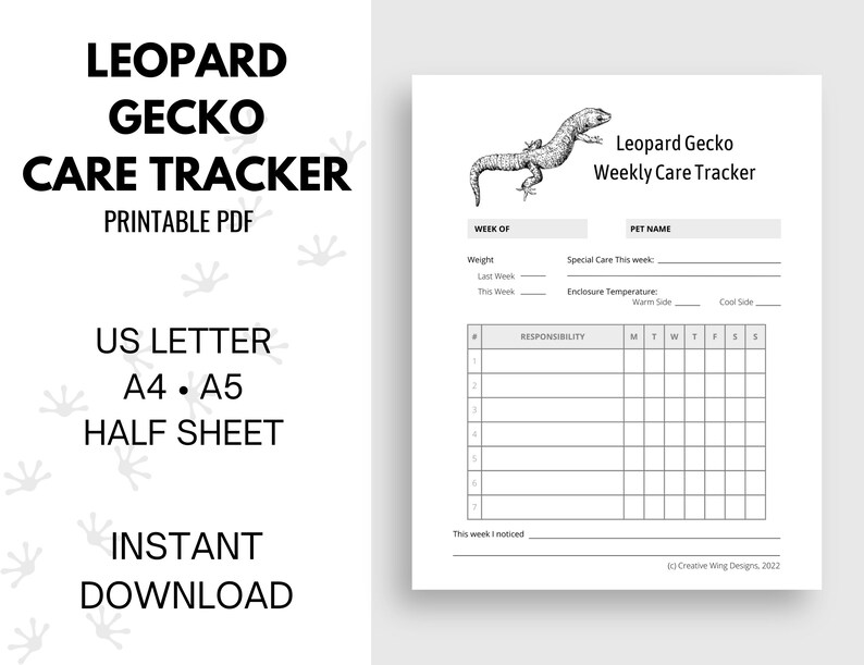 Reptile Care Sheet All Files Bundle Fillable PDF Reptile Life - Etsy