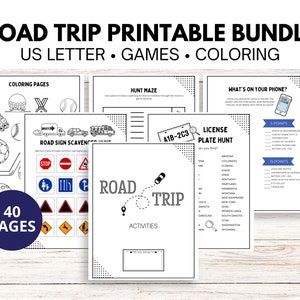 Printable Family Games, Road Trip Adventure Bundle, Road Trip Fun Pack: Printable Vacation Car Games image 1