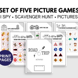 Printable Family Games, Road Trip Adventure Bundle, Road Trip Fun Pack: Printable Vacation Car Games image 6