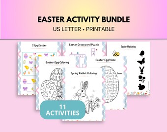 Easter activity game bundle, Spring printable games
