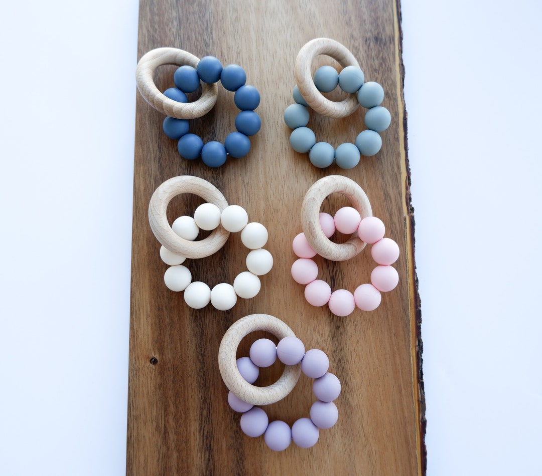 Silicone Rattle | Baby Rattle | Silicone Wood Rattle | Rattle Toy ...