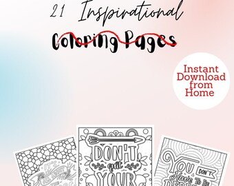 Inspirational coloring pages, color page download, printable coloring pages, inspirational digital download, digital coloring pages