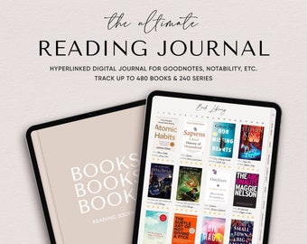 Digital Reading Journal, Book Tracker, Reading Planner, Reading Tracker, Digital Notebook, Reading Log, GoodNotes, Book Review, Bookshelf