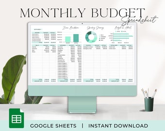 Monthly Budget Spreadsheet Budget Template Financial Planner Google Sheets Budget Dashboard Personal Budget Savings Tracker Bill Tracker