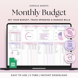 Monthly Budget Spreadsheet Google Sheets Budget Planner Template Finance Tracker Budget Sheet Expense Tracker Financial Planner Bill Tracker