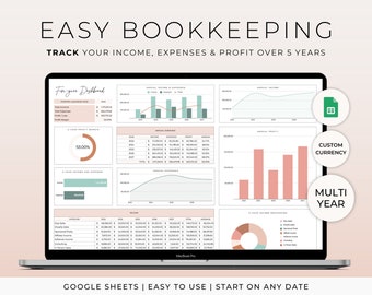 Bookkeeping Spreadsheet Small Business Accounting Spreadsheet Sales Tracker Business Planner Sales Tax Tracker Revenue Tracker Profit Margin