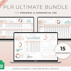 Master Resell Rechte Budget Tabelle Bündel, kommerzielle Nutzung, PLR Digitale Produkte, Budgetvorlage, Eigenmarke, Google Sheets, DFY