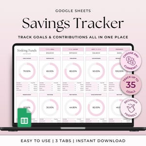 Ersparnisse-Tracker, Haushaltsplaner, Google Sheets Tabelle, Geldplaner, Ersparnisse, Ziel-Tracker, Monatlicher Sparplan, Vorlage