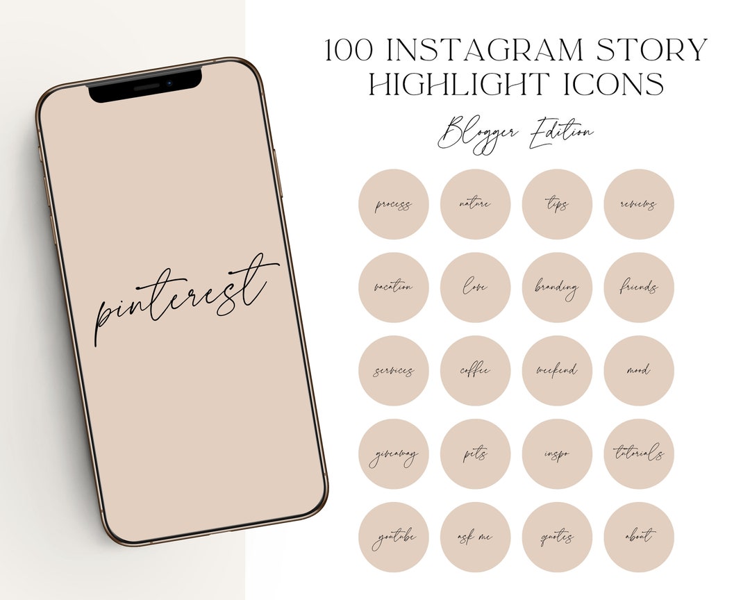 100 Lifestyle Instagram Highlight Icons for Bloggers & - Etsy