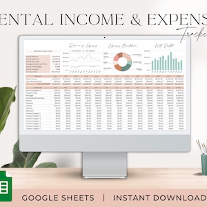 Rental Income and Expense Tracker Income Statement Spreadsheet Property Management Rental Property Bookkeeping Rental Host Google Sheets