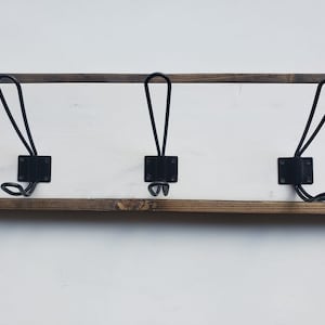 White Coat Rack, Entryway Organizer, Towel Rack,  Key Hooks, Wall Mounted, Catch-All Wall Hook, Gift Coat Hook, Framed Farmhouse Coat Hook.