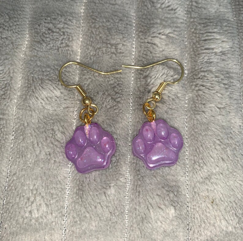 Resin Paw Earrings