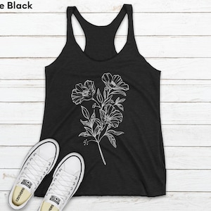 Botanical Flower Tank Top, Wildflower Tank Top, Spring Tank, Wildflower Tank, Cute Women Racerback, Cute Women Top, Cute Tank, Summer Tank