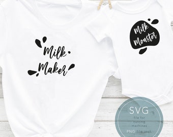 Milk Maker, Milk Monster svg | Mom and baby breastfeeding png | Instant digital download