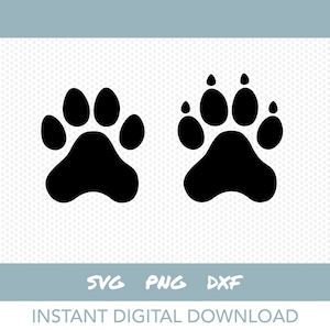Pfotendruck SVG | Pfotendruck mit Krallen | Hundepfote Instant digitaler Download