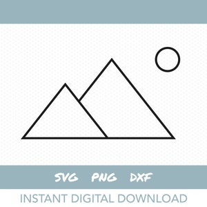Montaña minimalista SVG, montaña simple No.1, vector de dibujo de línea, descarga digital instantánea