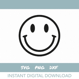 Smiley face No.2 svg | Happy face No.2 outline | Instant digital download