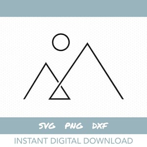 SVG de montagne minimaliste, montagne simple n ° 2, vecteur de dessin au trait, téléchargement numérique instantané
