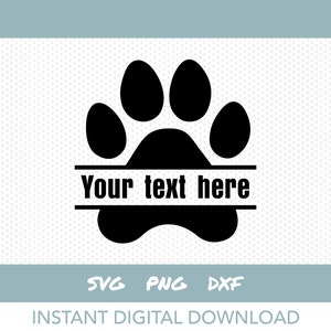 Pfote Monogramm SVG | Hundepfote Print Clip Art | Sofortiger digitaler Download