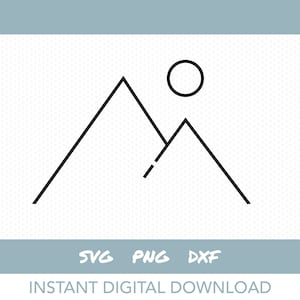 Minimalist mountain SVG, simple mountain No.5, line drawing vector, instant digital download
