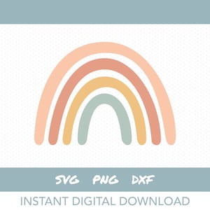Boho Rainbow svg | | arc-en-ciel dessiné à la main de couleur boho Téléchargement numérique instantané