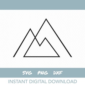 Montaña minimalista SVG, montaña simple No.3, vector de dibujo de línea, descarga digital instantánea