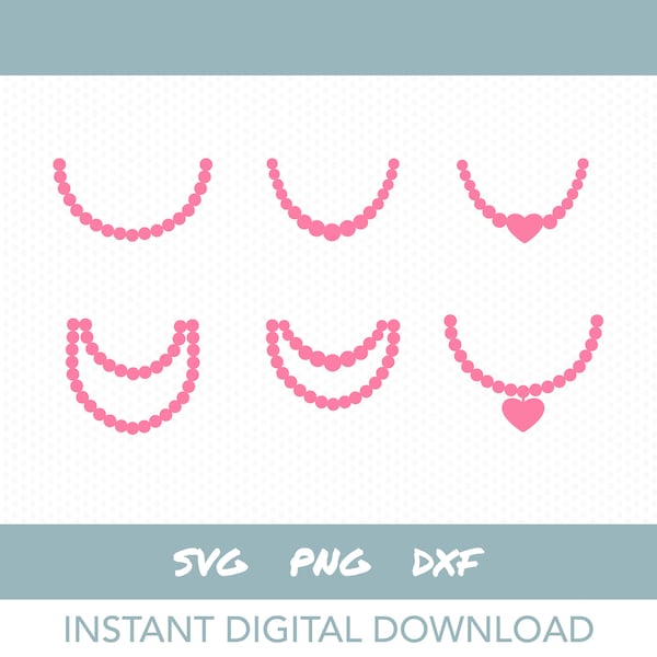 Pearl necklace svg bundle | Instant digital download