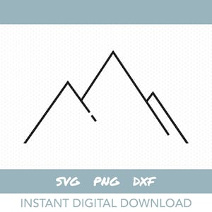 Minimalist mountain SVG, simple mountain No.4, line drawing vector, instant digital download
