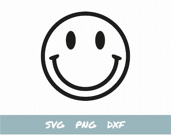 Smiley Face No.2 Svg | Happy Face No.2 Outline | Instant Digital
