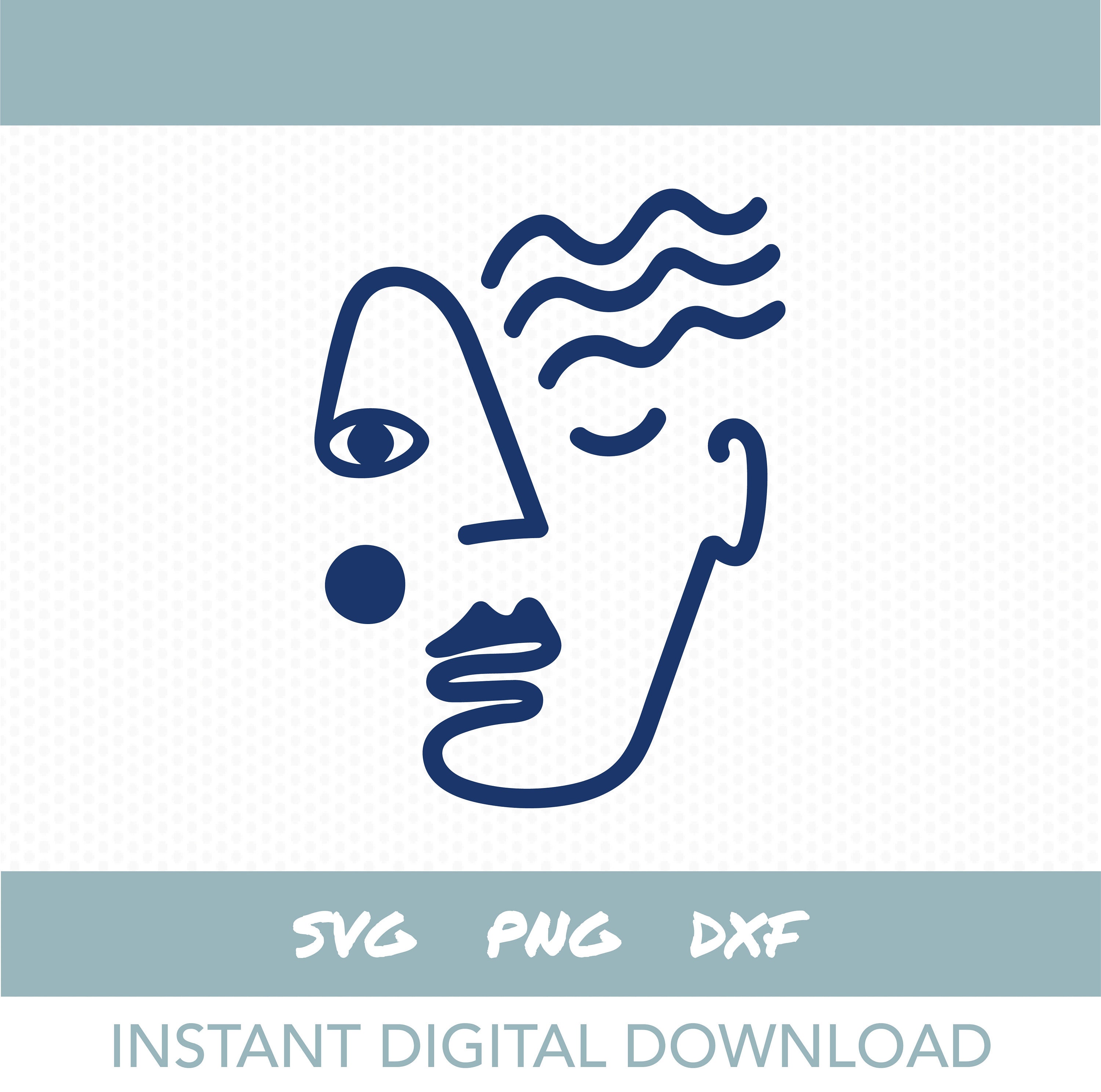 Abstract Face Svg Abstract Face Outline Png Instant Digital Download Etsy
