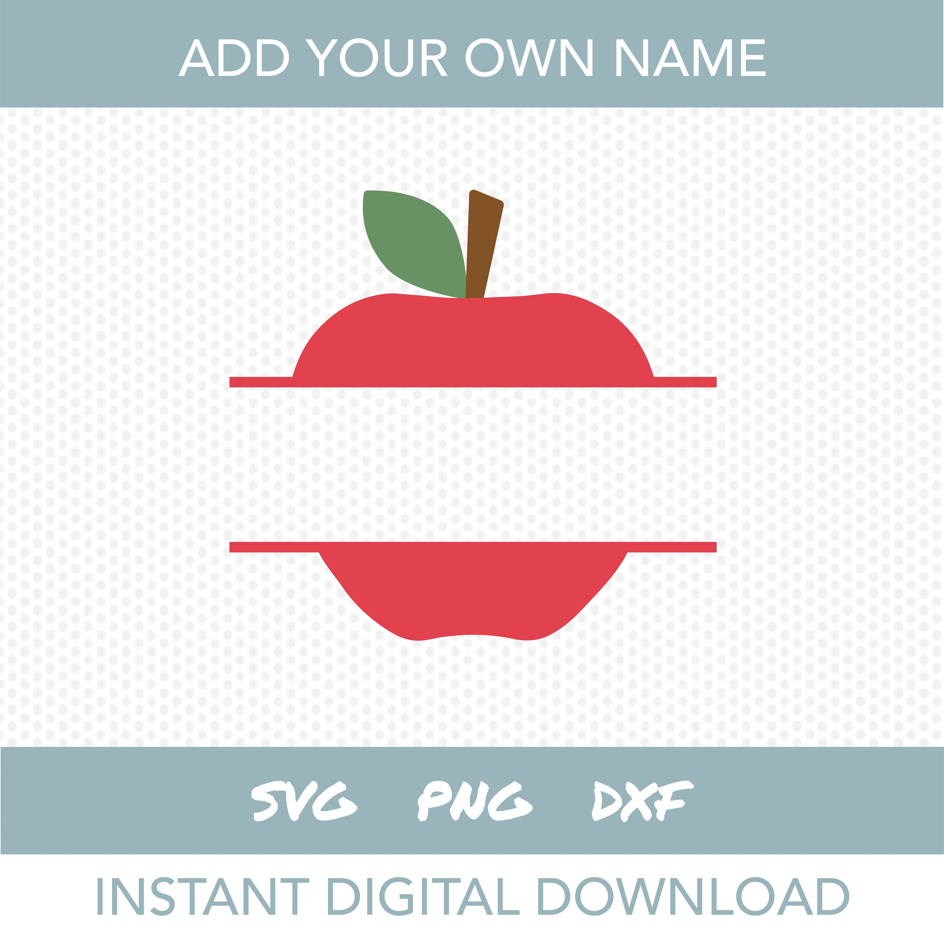 Apple Name Frame Svg Teacher Png Back to School Instant - Etsy