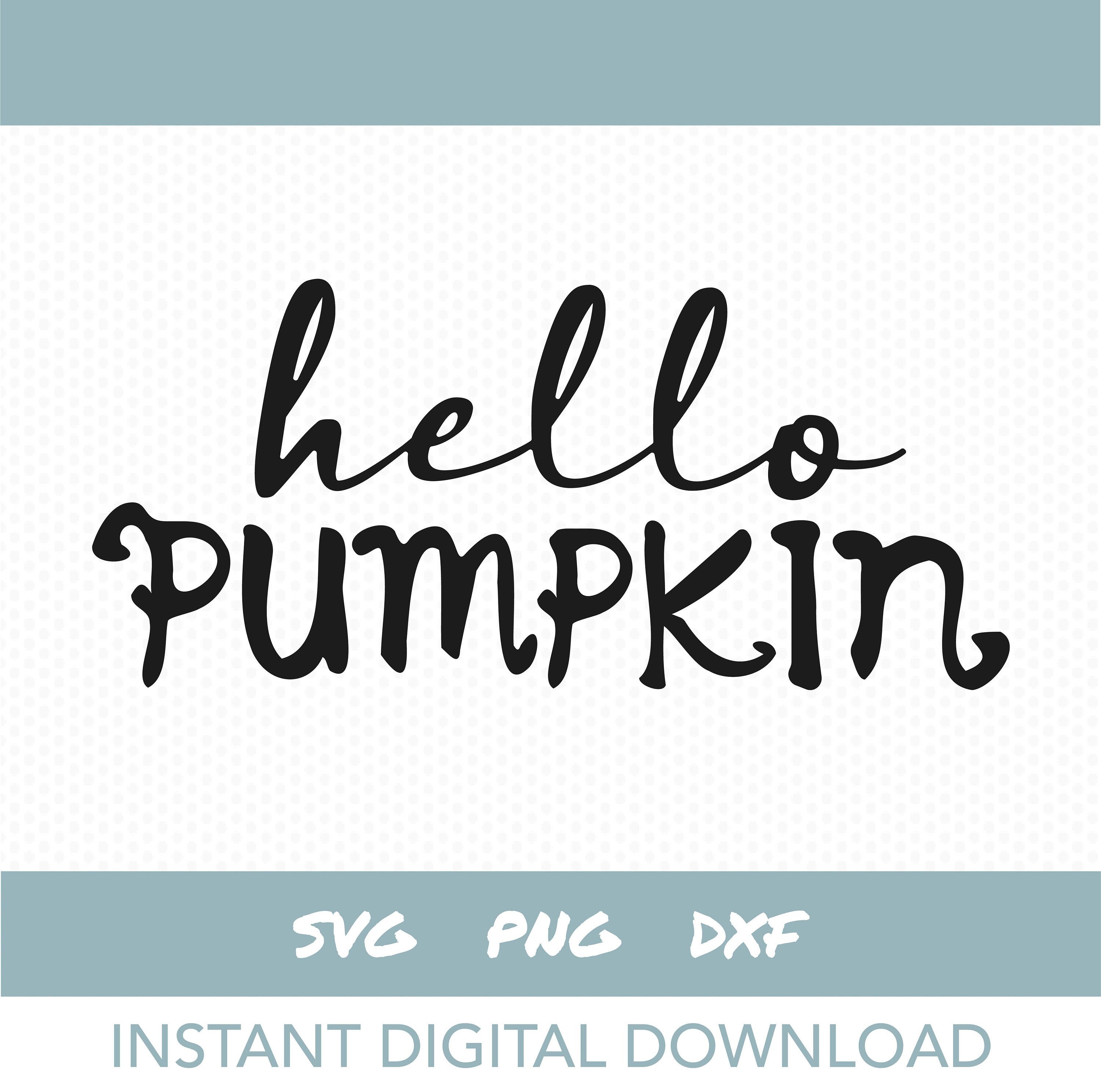 Hello Pumpkin Svg Hand Drawn Png Instant Digital Download - Etsy UK
