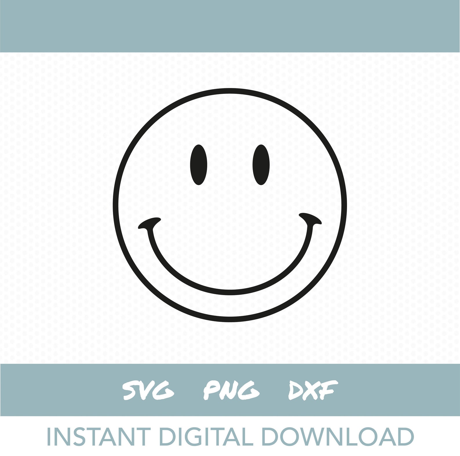 Smiley Face Svg Happy Face Outline Instant Digital - Etsy