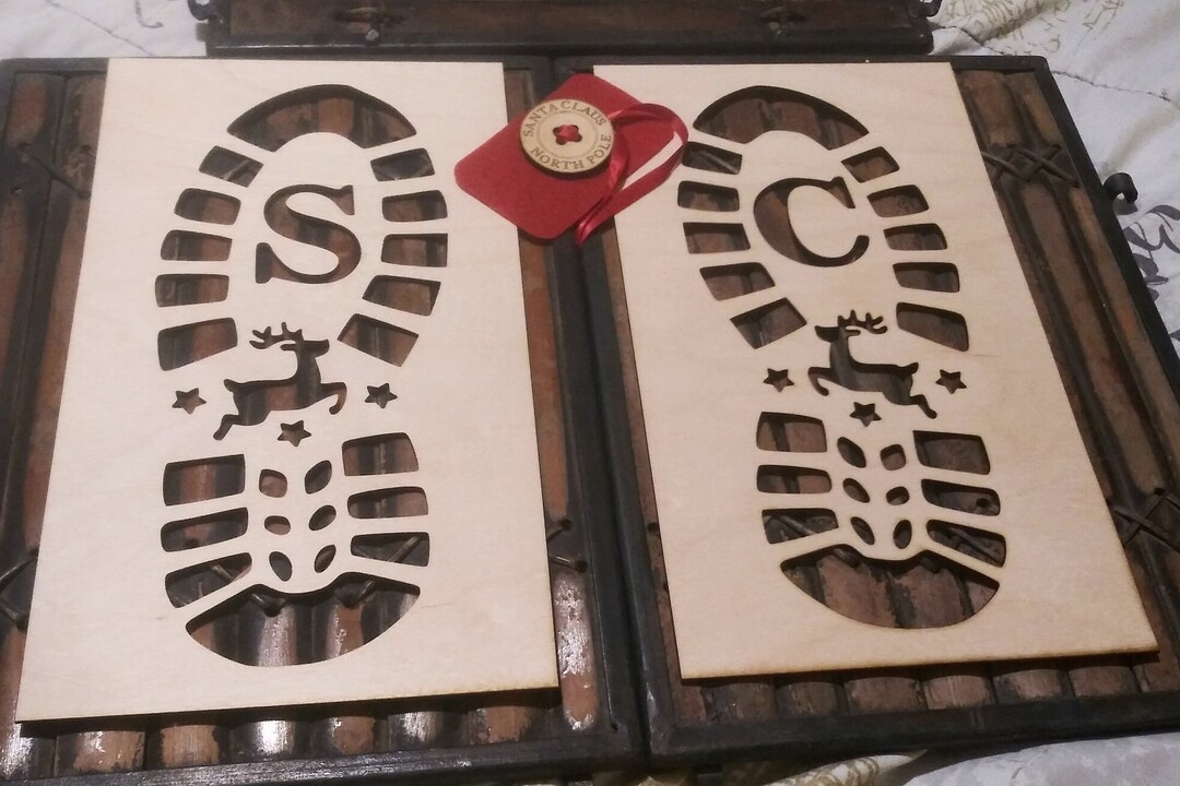 Santa Boot Print Stencil Santa Footprint Stencil Santa Boot Stencil ...