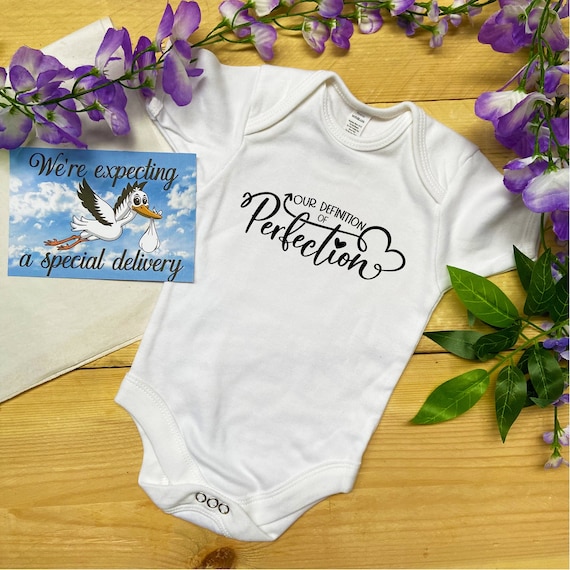 Our Definition of Perfection Baby Grow Gift, Present, Body Suit, Babygrow,  Gift for Him, Gift for Her, Pregnancy Annoucement, Newborn Baby 
