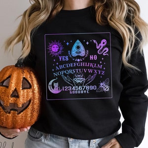 Ouija Brett Faux irisierendes Shirt | Spiritismus Brett Sweatshirt | Hexen Pullover