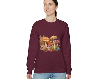 Mushroom Crewneck Sweatshirt Cottagecore Mushroom Sweatshirt Watercolor Mushroom Sweater, Vintage Mushroom Jumper, Cottagecore Aesthetic Top