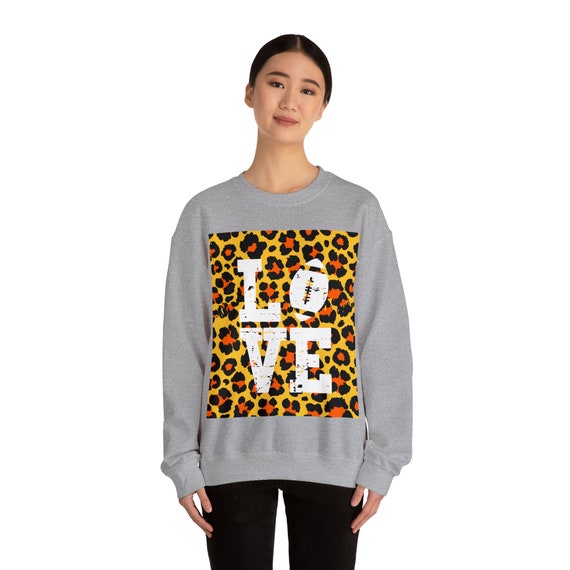 Leopard Print Unisex Crewneck Sweatshirt Football Leopard Sweatshirt Tailgating Sweatshirt Leopard Print Graphic Sweatshirt Gift Idea Etsy