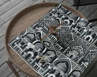 Traditional Palestinian Architecture Wrapping Papers - Palestine Art Wrapping Paper - Eid Wrapping Paper - Gift Wrap - Free Palestine