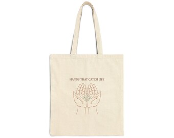 Hands That Catch Life Tote, Black Doula Gift, Midwife Bag, Birth Worker Tote, Baby Catcher Gift, Black Midwife Tote, Doula Appreciation Bag