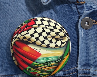 Apoye a Palestina Vibrante Keffiyeh Pin - Libertad y Orgullo, Resistencia Colorida - Pin de Metal