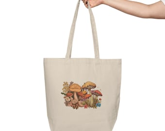Cottagecore Mushroom Bag - Mushroom Tote Bag - Cute Tote Bag - Plant Tote Aesthetic Bag - Market Bag - Shoulder Bag - Canvas Shopping Tote