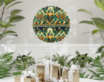 Eid Mubarak Mylar Balloons 11x11 - Festive & Durable Air-Inflate Decor for Indoor/Outdoor Celebrations - Eid Mubarak Decorations - Eid Decor