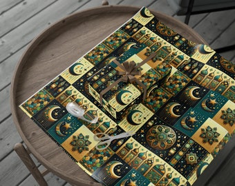 Crescent Moon Eid Wrapping Papers - Eid Mubarak Wrapping Paper - Islamic Art Gift Wrap - Eid Gift for Him - Eid Gift Muslim - Family Gift