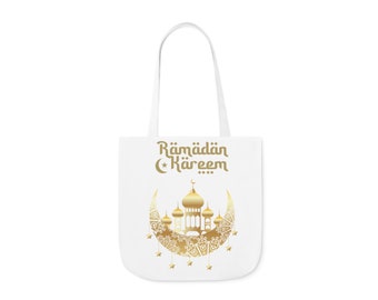 Ramadan Canvas Tote Bag, Ramadan Month Canvas Tote Bag, Fasting Month Canvas Tote Bag, Ramadan Mubarak Kareem Canvas Tote Bag, Muslim Gift
